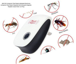 EECOO Ultrasonic Pest Reject,Intelligent Electronic Ultrasonic Pest Reject Repellent Anti Mosquito Magnetic Repeller Insect Killer US Plug