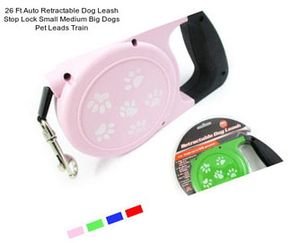 26 Ft Auto Retractable Dog Leash Stop Lock Small Medium Big Dogs Pet Leads Train