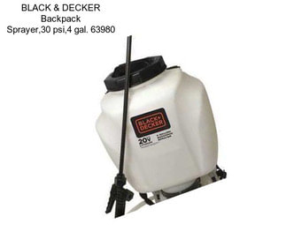 BLACK & DECKER Backpack Sprayer,30 psi,4 gal. 63980