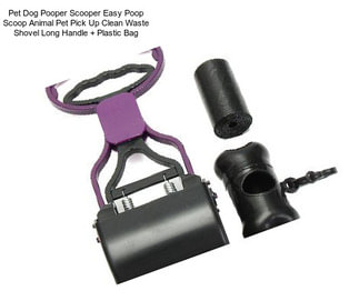 Pet Dog Pooper Scooper Easy Poop Scoop Animal Pet Pick Up Clean Waste Shovel Long Handle + Plastic Bag