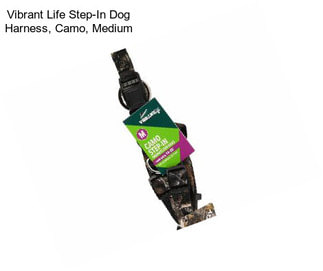 Vibrant Life Step-In Dog Harness, Camo, Medium