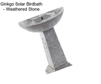 Ginkgo Solar Birdbath - Weathered Stone