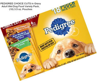 PEDIGREE CHOICE CUTS in Gravy Adult Wet Dog Food Variety Pack, (18) 3.5 oz. Pouches