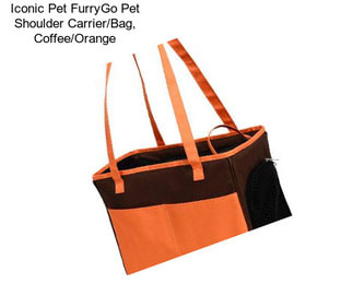 Iconic Pet FurryGo Pet Shoulder Carrier/Bag, Coffee/Orange