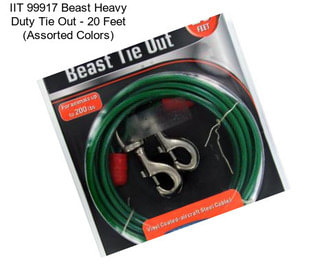 IIT 99917 Beast Heavy Duty Tie Out - 20 Feet (Assorted Colors)