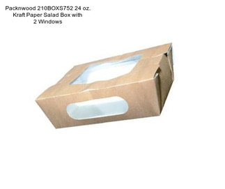 Packnwood 210BOXS752 24 oz. Kraft Paper Salad Box with 2 Windows