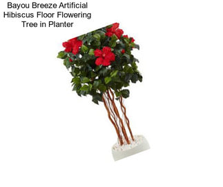 Bayou Breeze Artificial Hibiscus Floor Flowering Tree in Planter