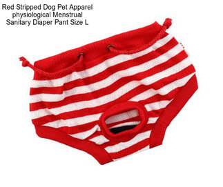 Red Stripped Dog Pet Apparel physiological Menstrual Sanitary Diaper Pant Size L