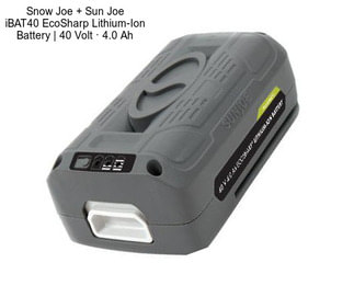 Snow Joe + Sun Joe iBAT40 EcoSharp Lithium-Ion Battery | 40 Volt · 4.0 Ah