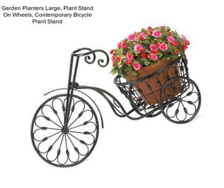 Garden Planters Large, Plant Stand On Wheels, Contemporary Bicycle Plant Stand