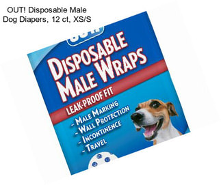 OUT! Disposable Male Dog Diapers, 12 ct, XS/S
