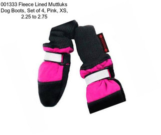 001333 Fleece Lined Muttluks Dog Boots, Set of 4, Pink, XS, 2.25\