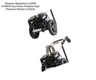 Simpson Megashot 2.4GPM 3100PSI Gas Power Portable High Pressure Washer (2 Pack)