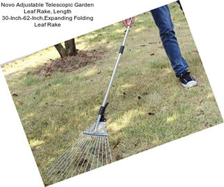 Novo Adjustable Telescopic Garden Leaf Rake, Length 30-Inch-62-Inch,Expanding Folding Leaf Rake