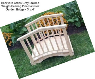 Backyard Crafts Gray Stained Weight-Bearing Pine Baluster Garden Bridge - 3\' x 4\'