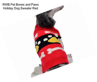 RWB Pet Bones and Paws Holiday Dog Sweater Red