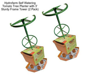 Hydrofarm Self Watering Tomato Tree Planter with 3\' Sturdy Frame Tower (2 Pack)