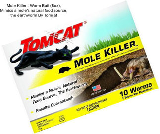 Mole Killer - Worm Bait (Box), Mimics a mole\'s natural food source, the earthworm By Tomcat