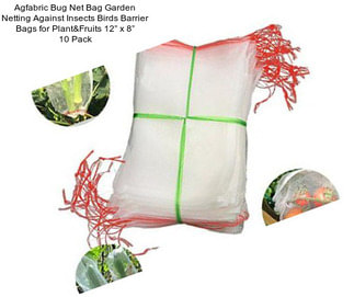 Agfabric Bug Net Bag Garden Netting Against Insects Birds Barrier Bags for Plant&Fruits 12” x 8” 10 Pack