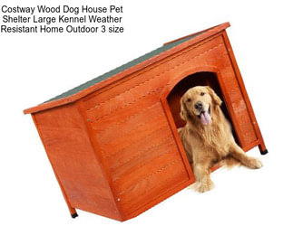 Costway Wood Dog House Pet Shelter Large Kennel Weather Resistant Home Outdoor 3 size