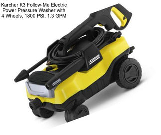 Karcher K3 Follow-Me Electric Power Pressure Washer with 4 Wheels, 1800 PSI, 1.3 GPM