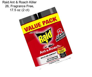 Raid Ant & Roach Killer 26, Fragrance Free, 17.5 oz (2 ct)