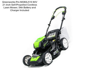 Greenworks Pro MO80L510 80V 21-Inch Self-Propelled Cordless Lawn Mower, 5Ah Battery and Charger Included