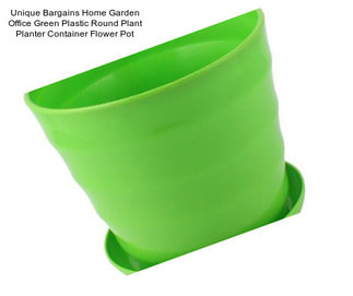 Unique Bargains Home Garden Office Green Plastic Round Plant Planter Container Flower Pot