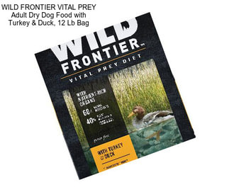 WILD FRONTIER VITAL PREY Adult Dry Dog Food with Turkey & Duck, 12 Lb Bag