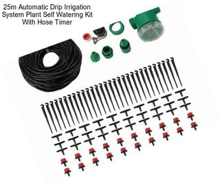 25m Automatic Drip Irrigation System Plant Self Watering Kit With Hose Timer