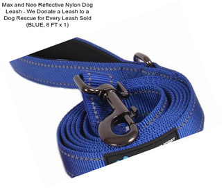 Max and Neo Reflective Nylon Dog Leash - We Donate a Leash to a Dog Rescue for Every Leash Sold (BLUE, 6 FT x 1\