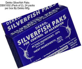 Dekko Silverfish Paks DEK1002 (Pack of 2), 24 packs per box By Dekko Mfg.