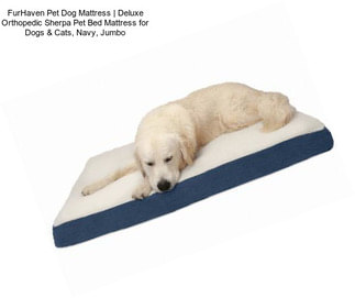 FurHaven Pet Dog Mattress | Deluxe Orthopedic Sherpa Pet Bed Mattress for Dogs & Cats, Navy, Jumbo