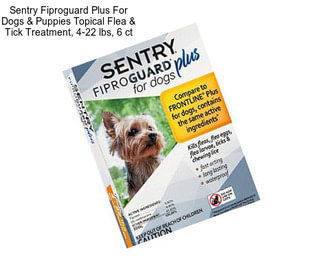 Sentry Fiproguard Plus For Dogs & Puppies Topical Flea & Tick Treatment, 4-22 lbs, 6 ct