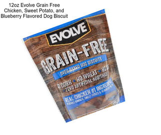 12oz Evolve Grain Free Chicken, Sweet Potato, and Blueberry Flavored Dog Biscuit