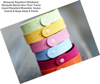 Mosquito Repellent Wristband, Mosquito Bands Non-Toxic Travel Insect Repellent Bracelets  Keeps Insects & Bugs Away 6 Packs