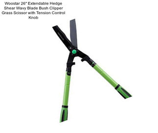 Woostar 26\'\' Extendable Hedge Shear Wavy Blade Bush Clipper Grass Scissor with Tension Control Knob