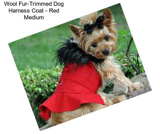 Wool Fur-Trimmed Dog Harness Coat - Red Medium