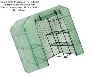 Best Choice Products 3-Tier 8-Shelf Portable Outdoor Mini Garden Walk-In Greenhouse, 57.5\