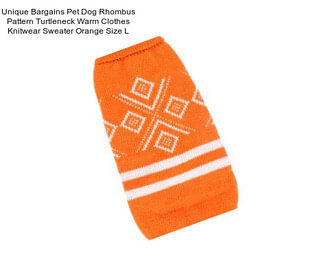 Unique Bargains Pet Dog Rhombus Pattern Turtleneck Warm Clothes Knitwear Sweater Orange Size L