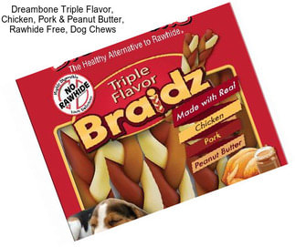 Dreambone Triple Flavor, Chicken, Pork & Peanut Butter, Rawhide Free, Dog Chews