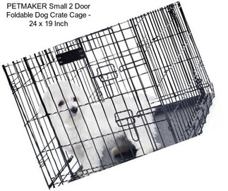 PETMAKER Small 2 Door Foldable Dog Crate Cage - 24 x 19 Inch