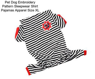 Pet Dog Embroidery Pattern Sleepwear Shirt Pajamas Apparel Size XL