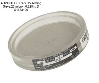 ADVANTECH L3-S635 Testing Sieve,20 micron,0.625in. D G1653106