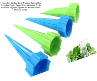 4-Piece/Set Garden Cone Watering Spikes Drip Controller Plastic Flower Plant Waterers Bottle Automatic Irrigation System for Kitchen Indoor Outdoor Plants