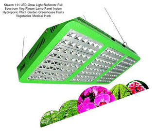 Ktaxon 144 LED Grow Light Reflector Full Spectrum Veg Flower Lamp Panel Indoor Hydroponic Plant Garden Greenhouse Fruits Vegetables Medical Herb