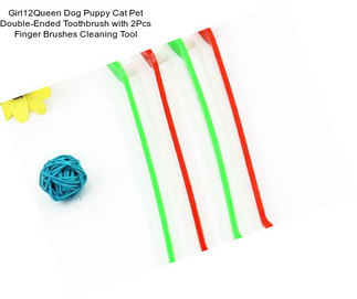 Girl12Queen Dog Puppy Cat Pet Double-Ended Toothbrush with 2Pcs Finger Brushes Cleaning Tool