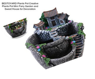 BESTOYARD Plants Pot Creative Plants Pot Mini Fairy Garden and Sweet House for Decoration