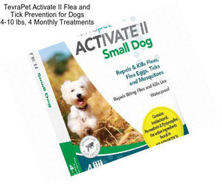 TevraPet Activate II Flea and Tick Prevention for Dogs 4-10 lbs, 4 Monthly Treatments