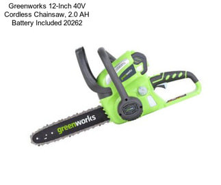 Greenworks 12-Inch 40V Cordless Chainsaw, 2.0 AH Battery Included 20262